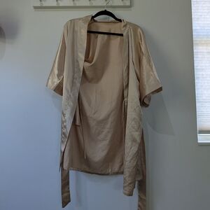 Amazon Women's Satin Robe - Beige